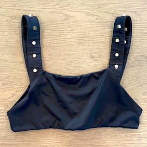 Indah black studded bikini top - Medium